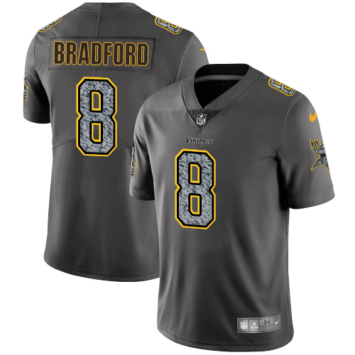 Nike Vikings #8 Sam Bradford Gray Static Men's Stitched NFL Vapor Untouchable Limited Jersey - Click Image to Close
